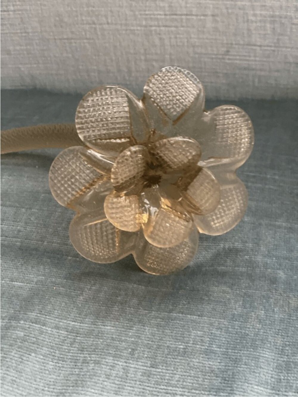 Vintage Murano Venetian Chandelier Clear Glass Flower Sten Replacement part 17”